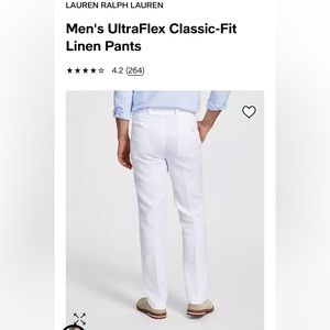 Men’s White Linen Pants 32x32